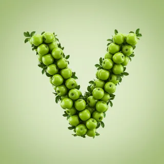 Green apples — litera V (wariant 2)