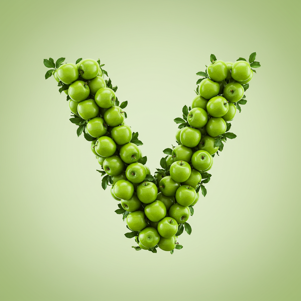 Green apples — litera V (wariant 2)