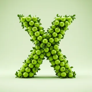 Green apples — litera X (wariant 2)