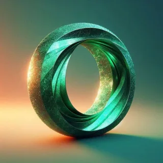 Green crystal — litera O