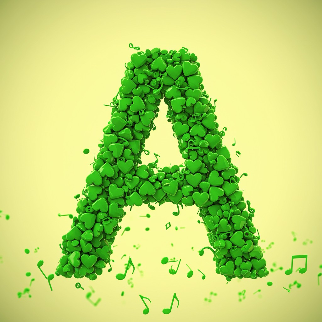 Green hearts — litera A