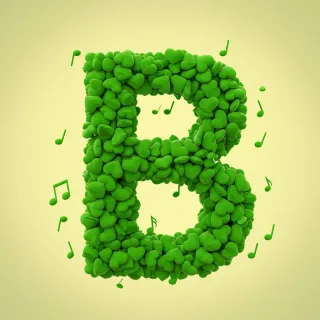 Green hearts — litera B