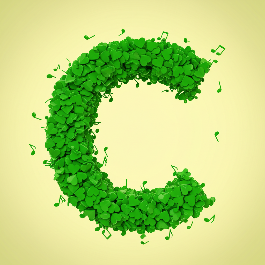 Green hearts — litera C (wariant 2)