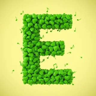 Green hearts — litera E