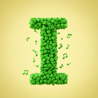 Green hearts — litera I (wariant 2)