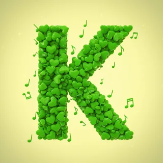 Green hearts — litera K