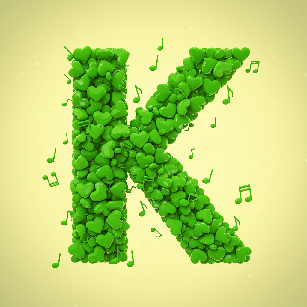 Green hearts — litera K