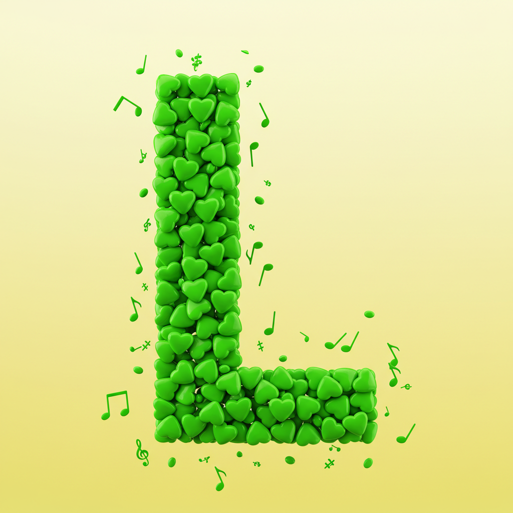 Green hearts — litera L