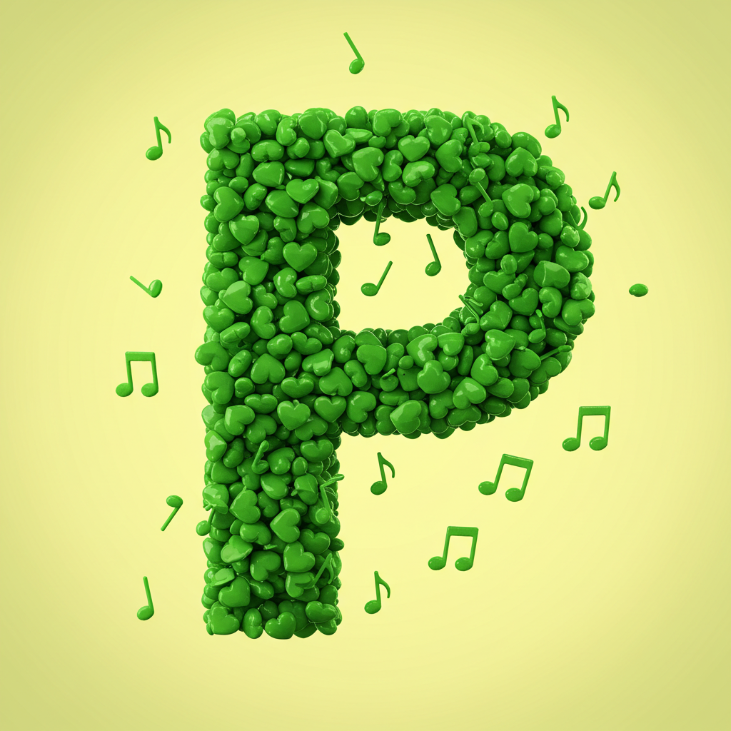 Green hearts — litera P