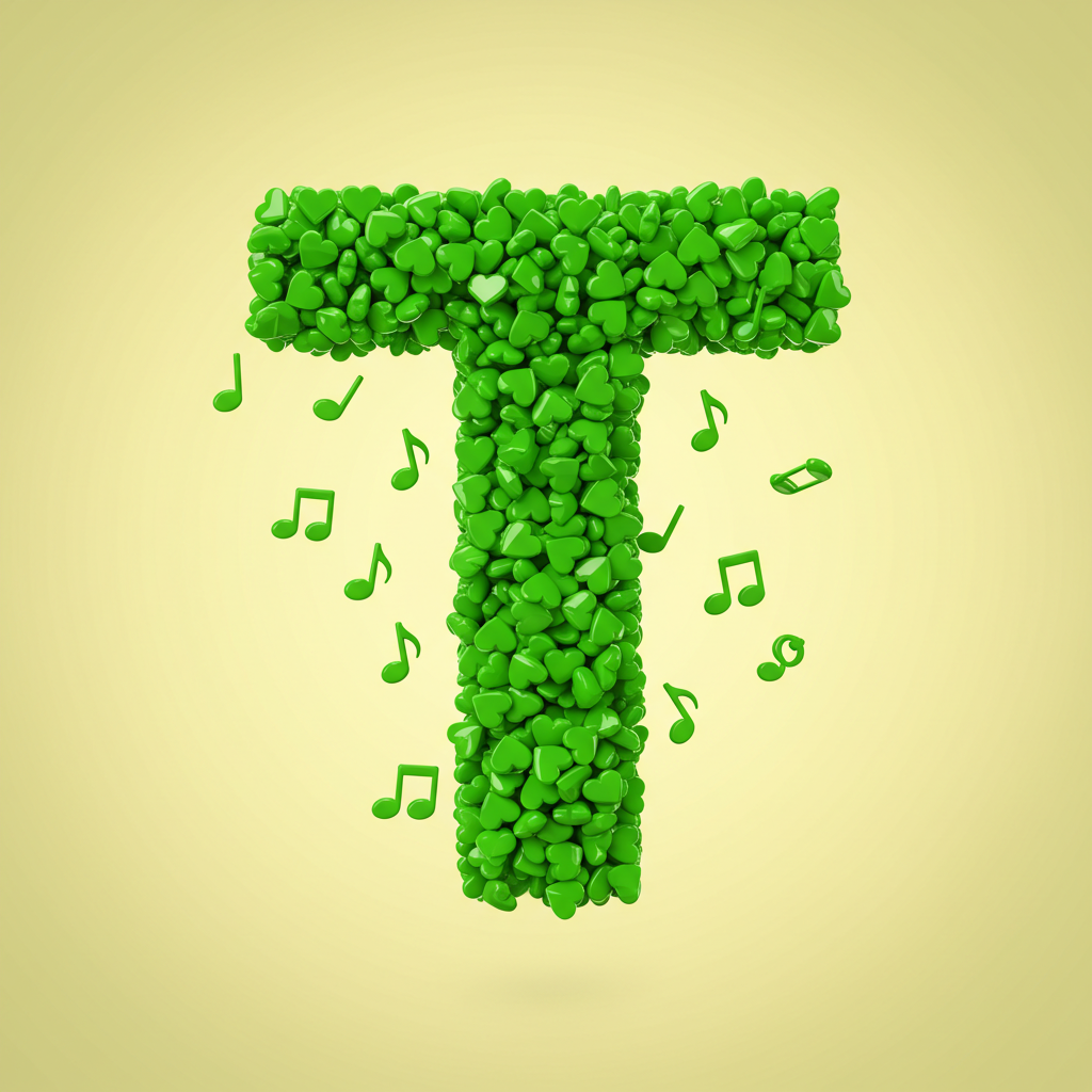 Green hearts — litera T