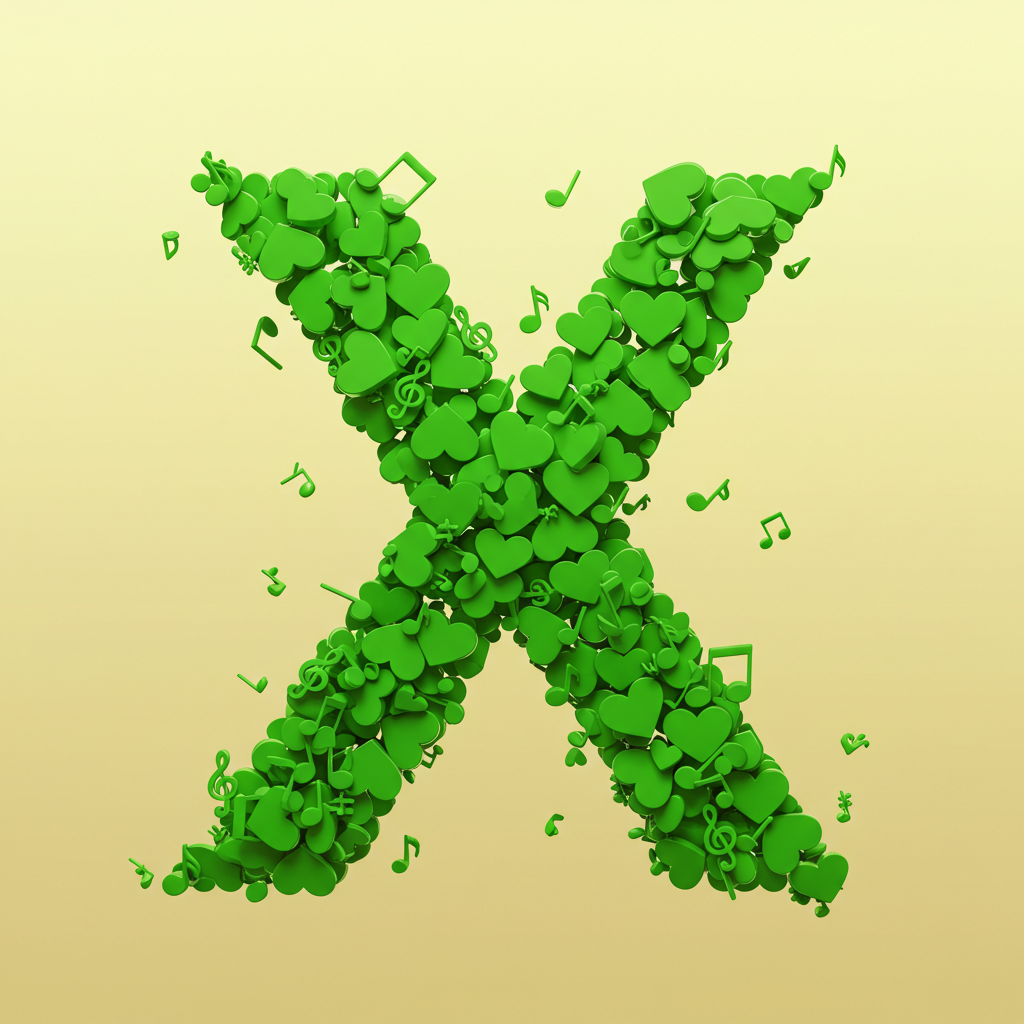 Green hearts — litera X