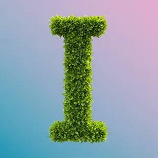 Green leaves 2 — litera I (wariant 2)