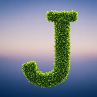 Green leaves 2 — litera J (wariant 2)