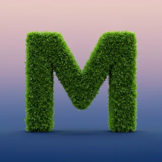 Green leaves 2 — litera M (wariant 2)