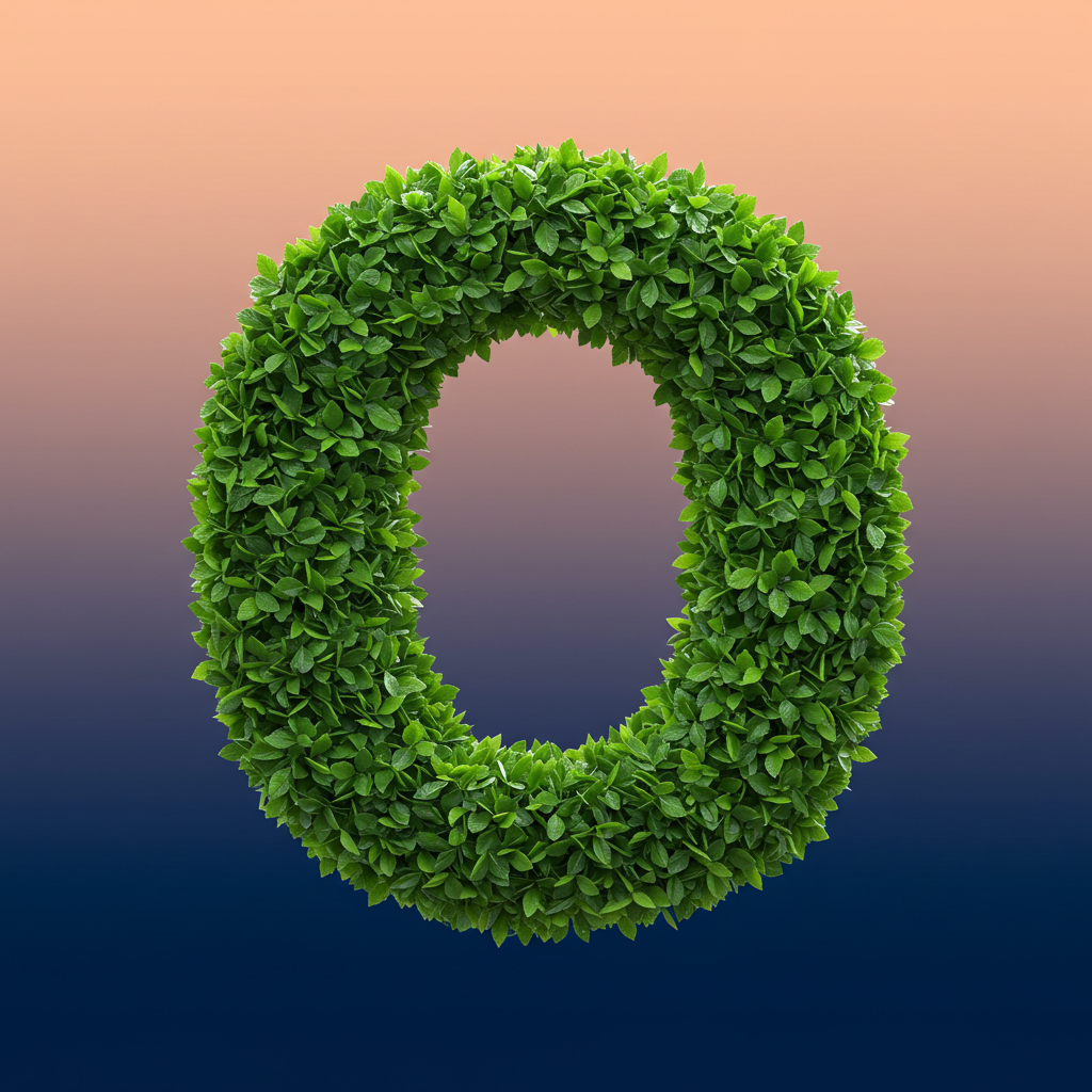 Green leaves 2 — litera O (wariant 2)