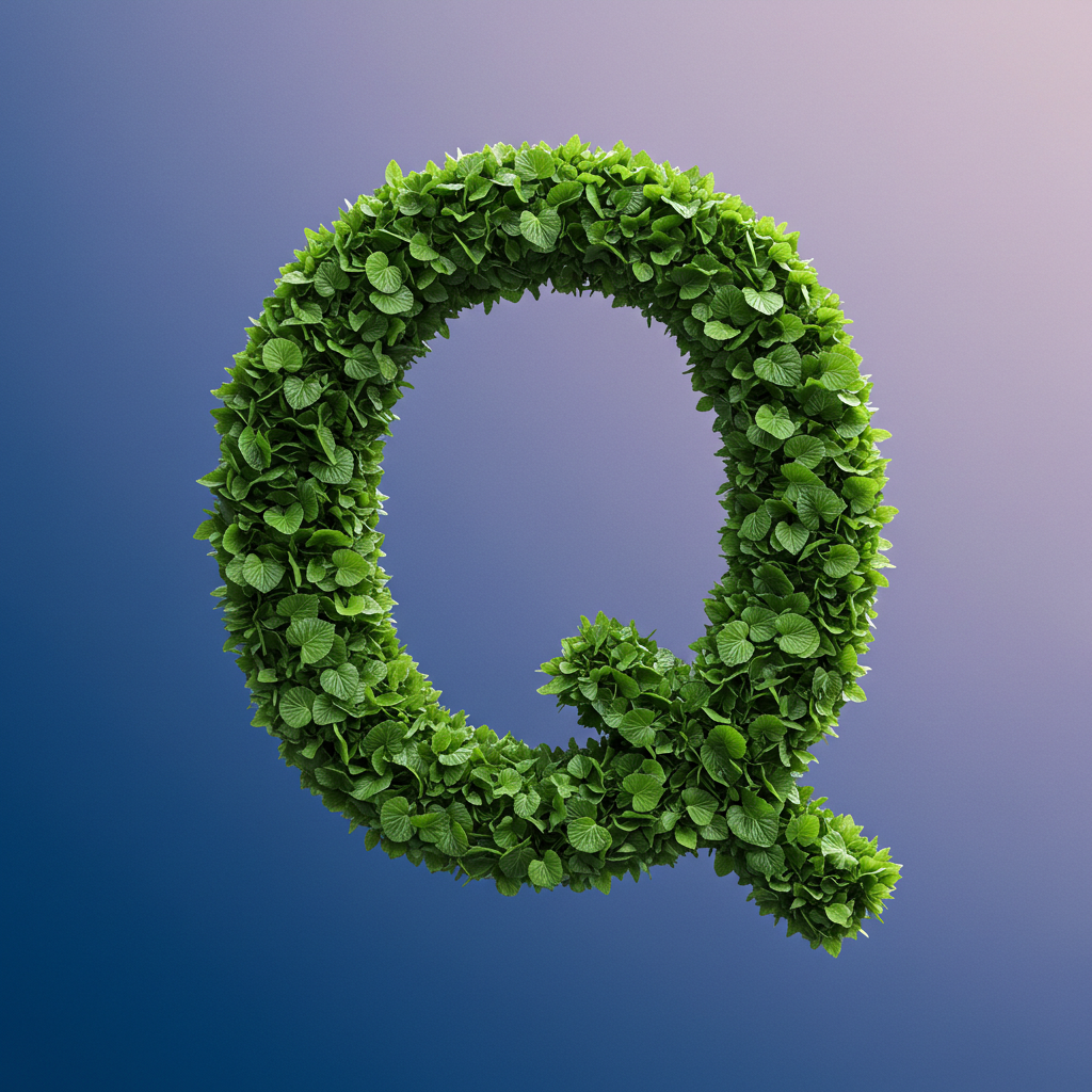 Green leaves 2 — litera Q (wariant 2)