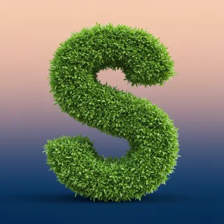 Green leaves 2 — litera S (wariant 2)