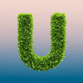 Green leaves 2 — litera U (wariant 2)