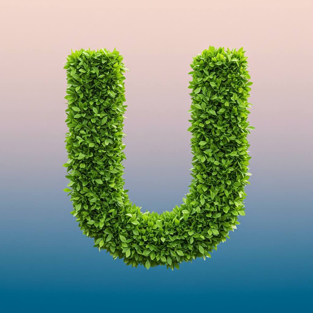 Green leaves 2 — litera U (wariant 2)