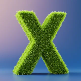 Green leaves 2 — litera X (wariant 2)