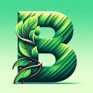 Green leaves — litera B