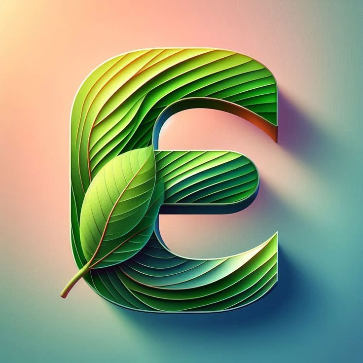 Green leaves — litera E
