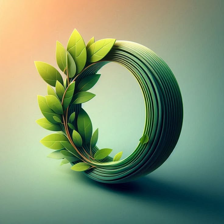 Green leaves — litera O