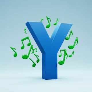 Green music notes — litera Y