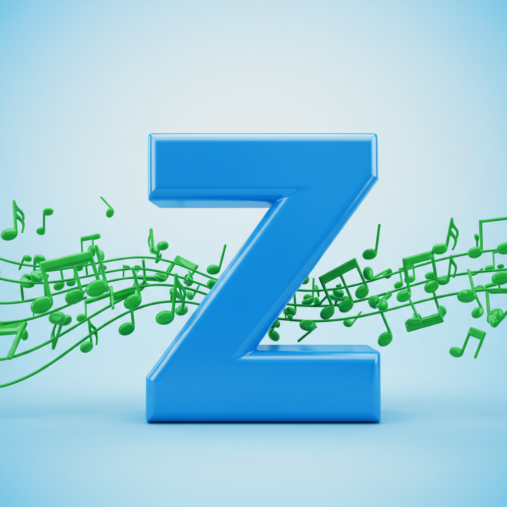 Green music notes — litera Z (wariant 2)
