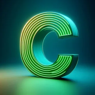 Green neon — litera C (wariant 2)