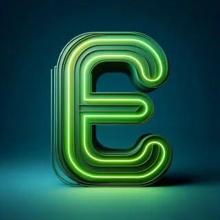 Green neon — litera E