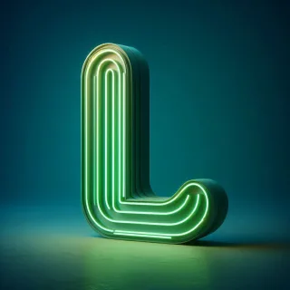 Green neon — litera L