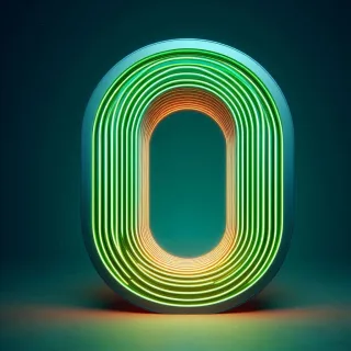 Green neon — litera O