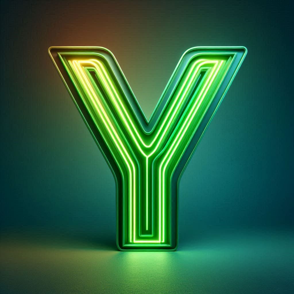 Green neon — litera Y (wariant 2)