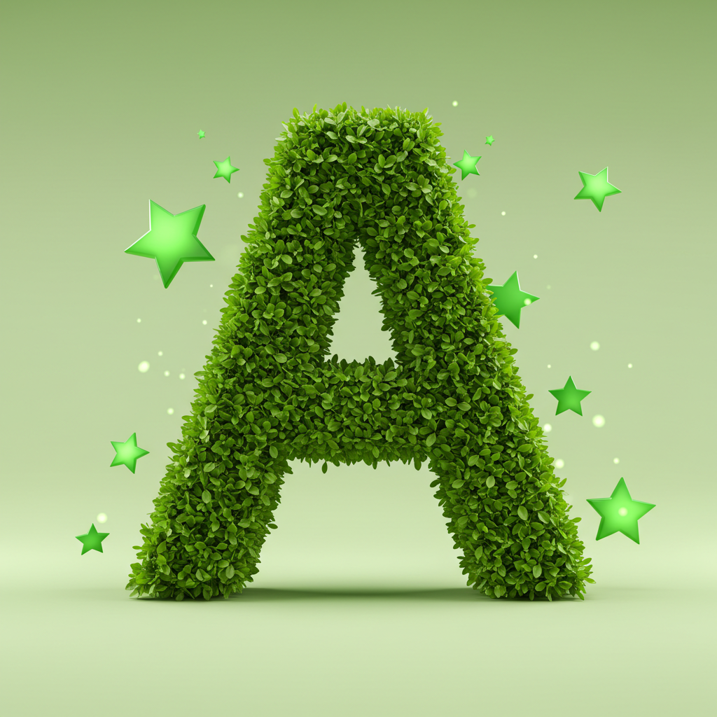 Green stars — litera A (wariant 2)