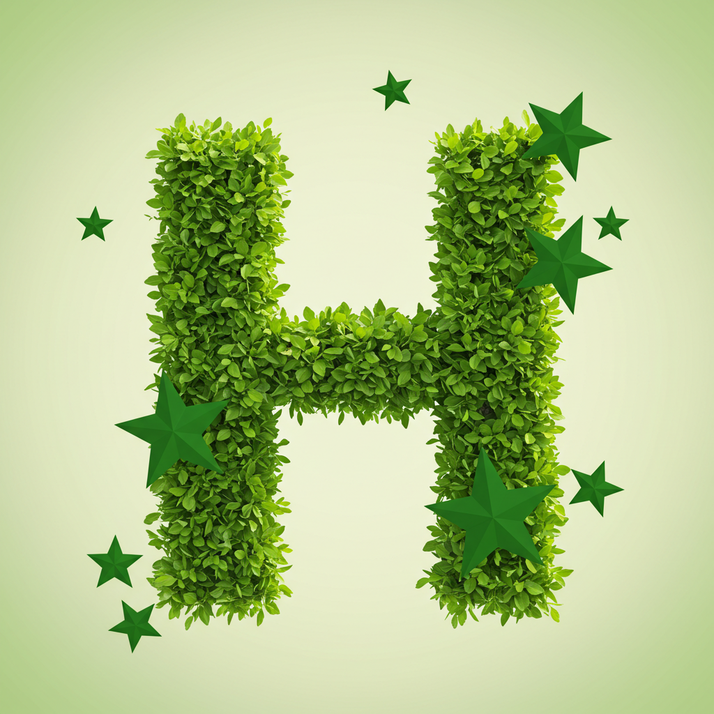 Green stars — litera H