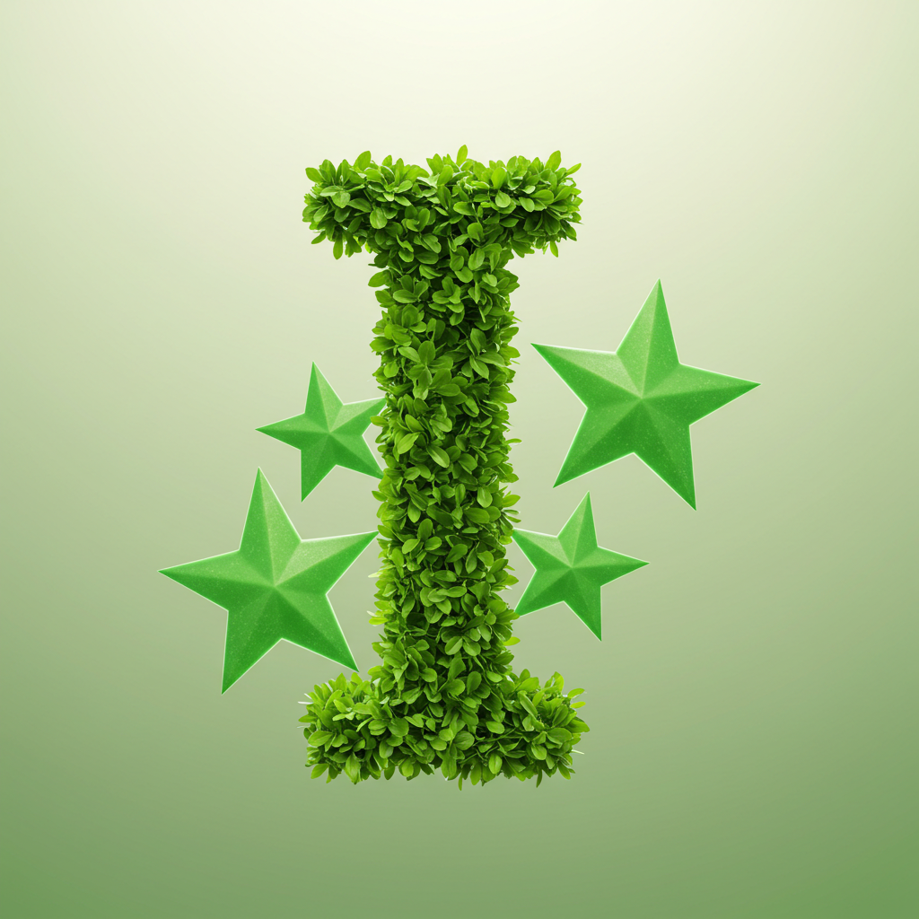 Green stars — litera I (wariant 2)