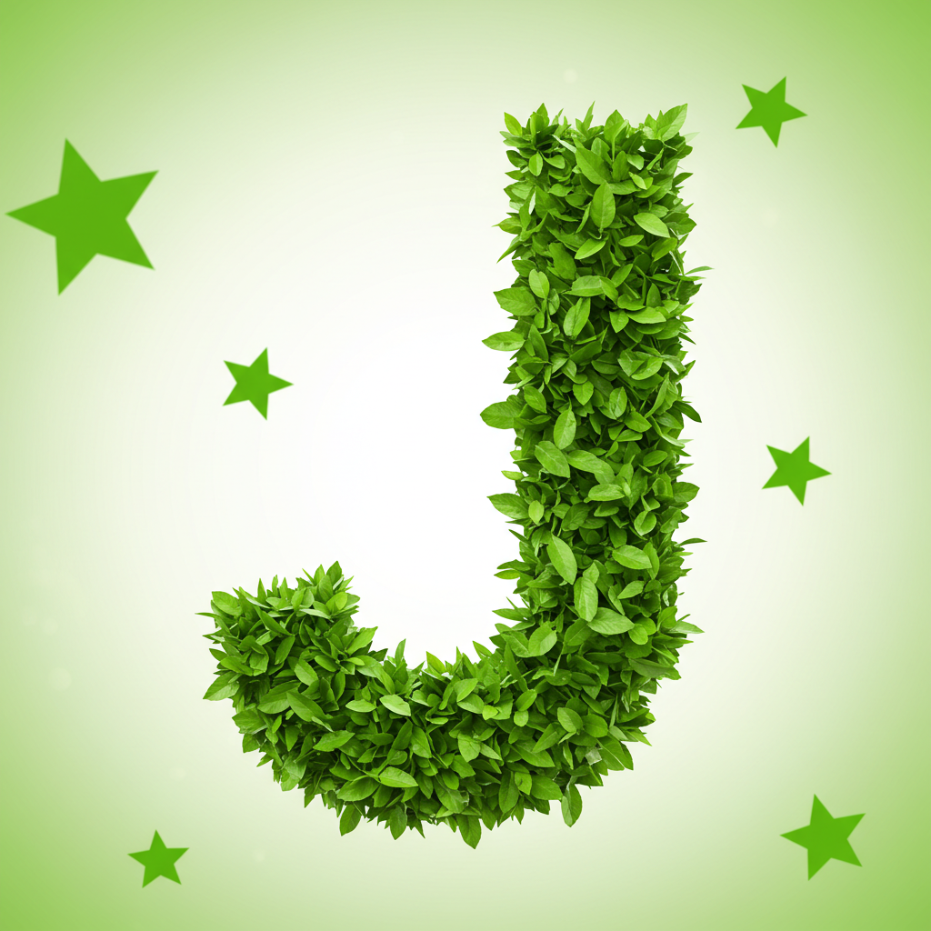 Green stars — litera J (wariant 2)