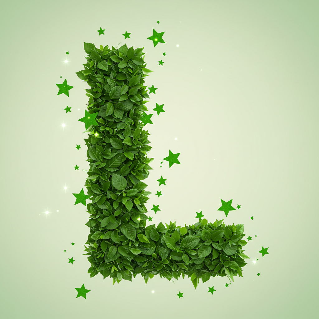 Green stars — litera L (wariant 2)