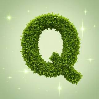 Green stars — litera Q (wariant 2)