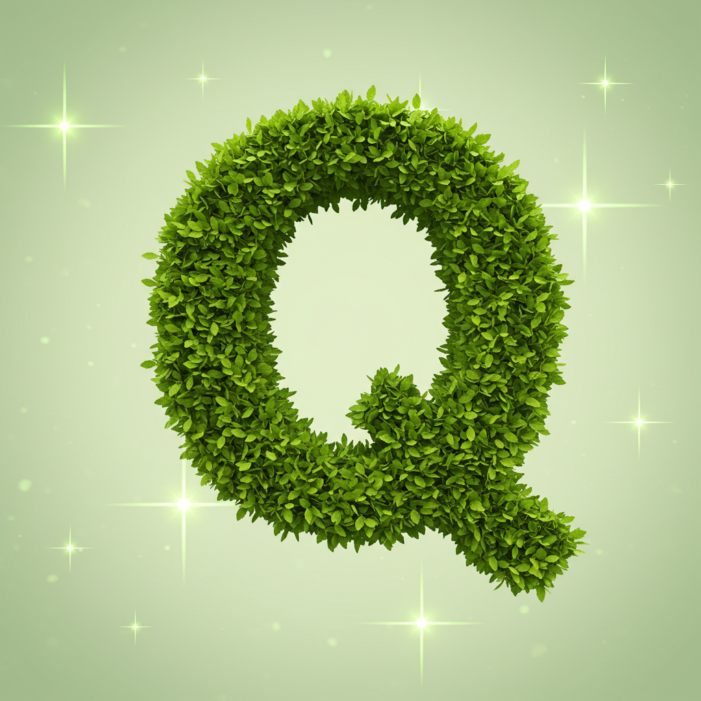 Green stars — litera Q (wariant 2)