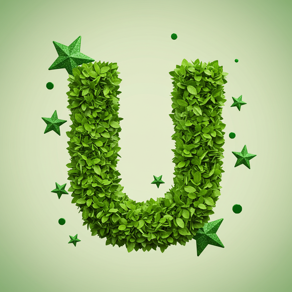 Green stars — litera U (wariant 2)