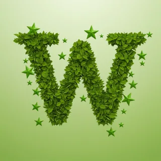 Green stars — litera W