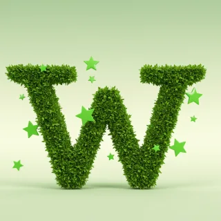 Green stars — litera W (wariant 2)