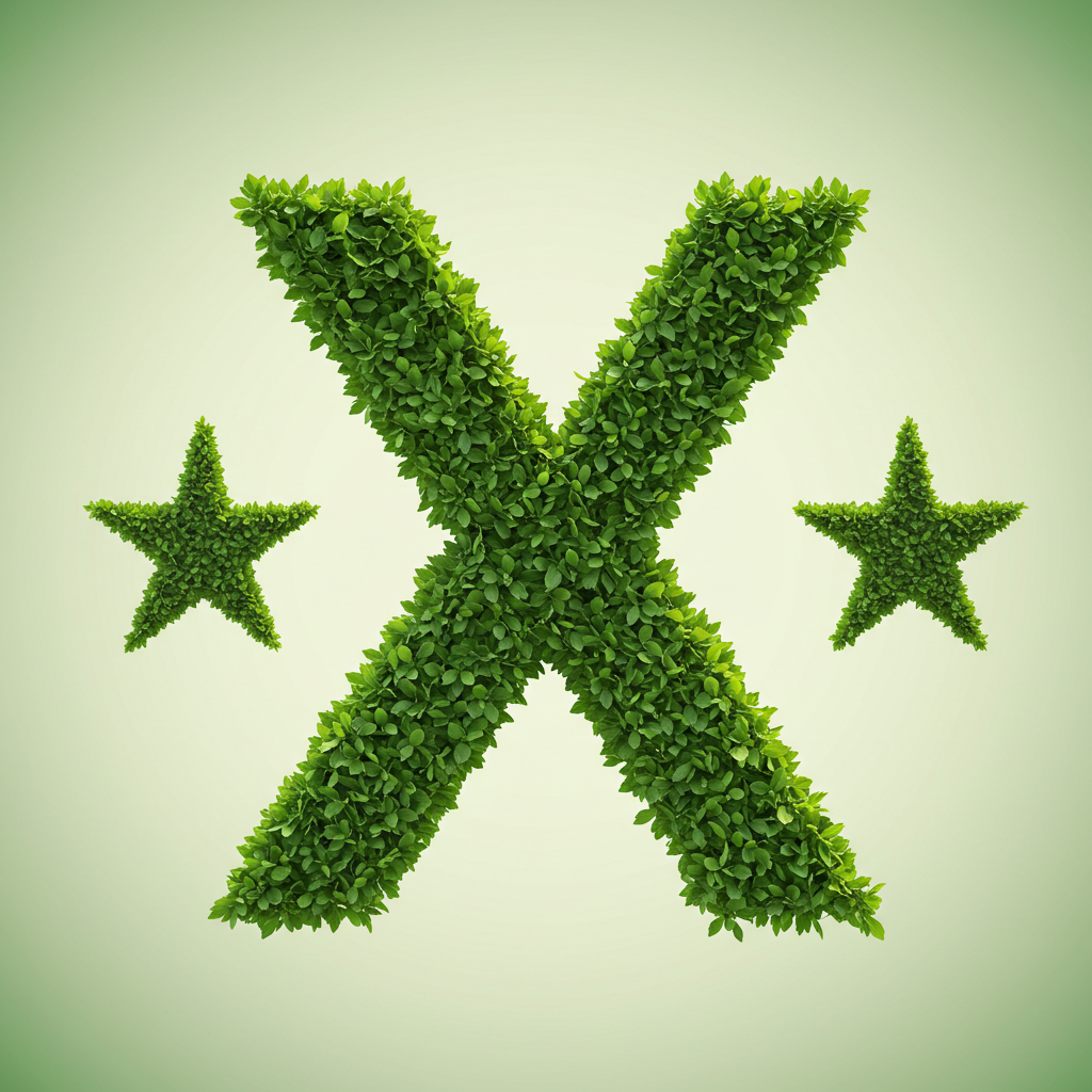 Green stars — litera X