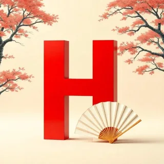 Japanese fan — litera H