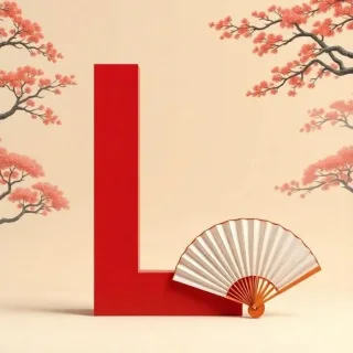 Japanese fan — litera L