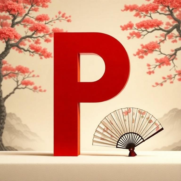 Japanese fan — litera P