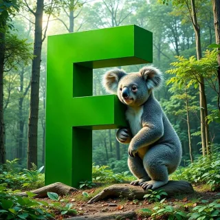 Koala bear — litera F