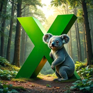 Koala bear — litera X